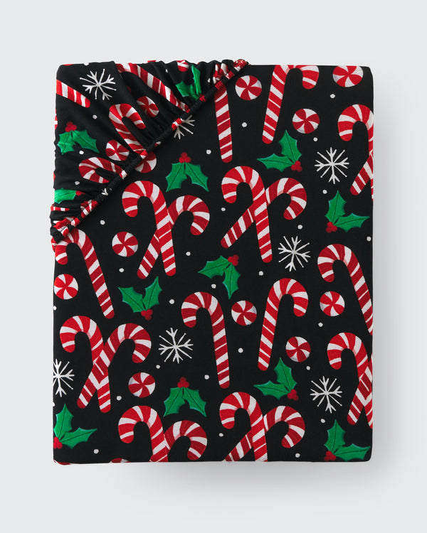 Flat lay of the Merry Mints Fitted Crib Sheet