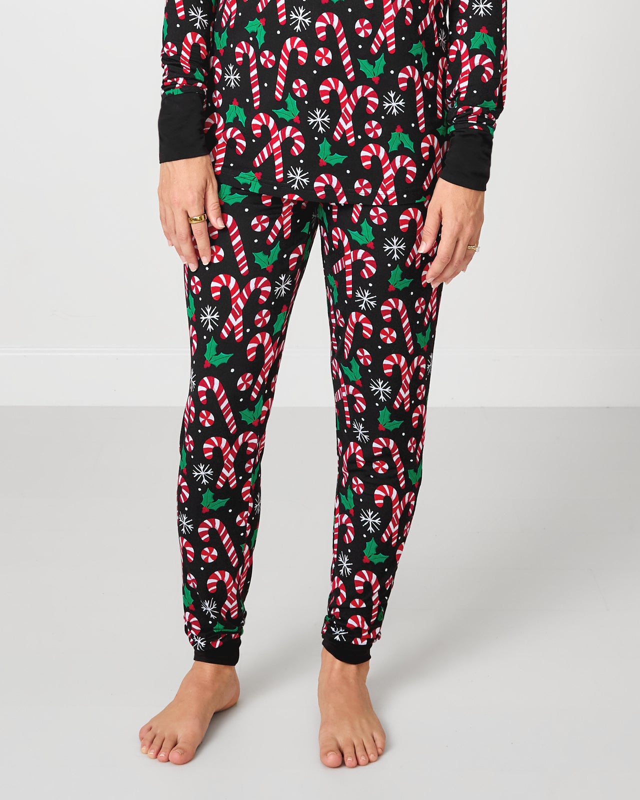 Woman wearing the Merry Mints Women's Pajama Pants