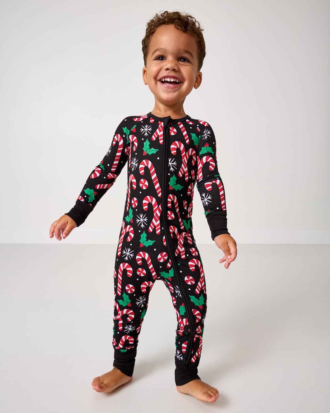 Boy wearing the Merry Mints Zippy