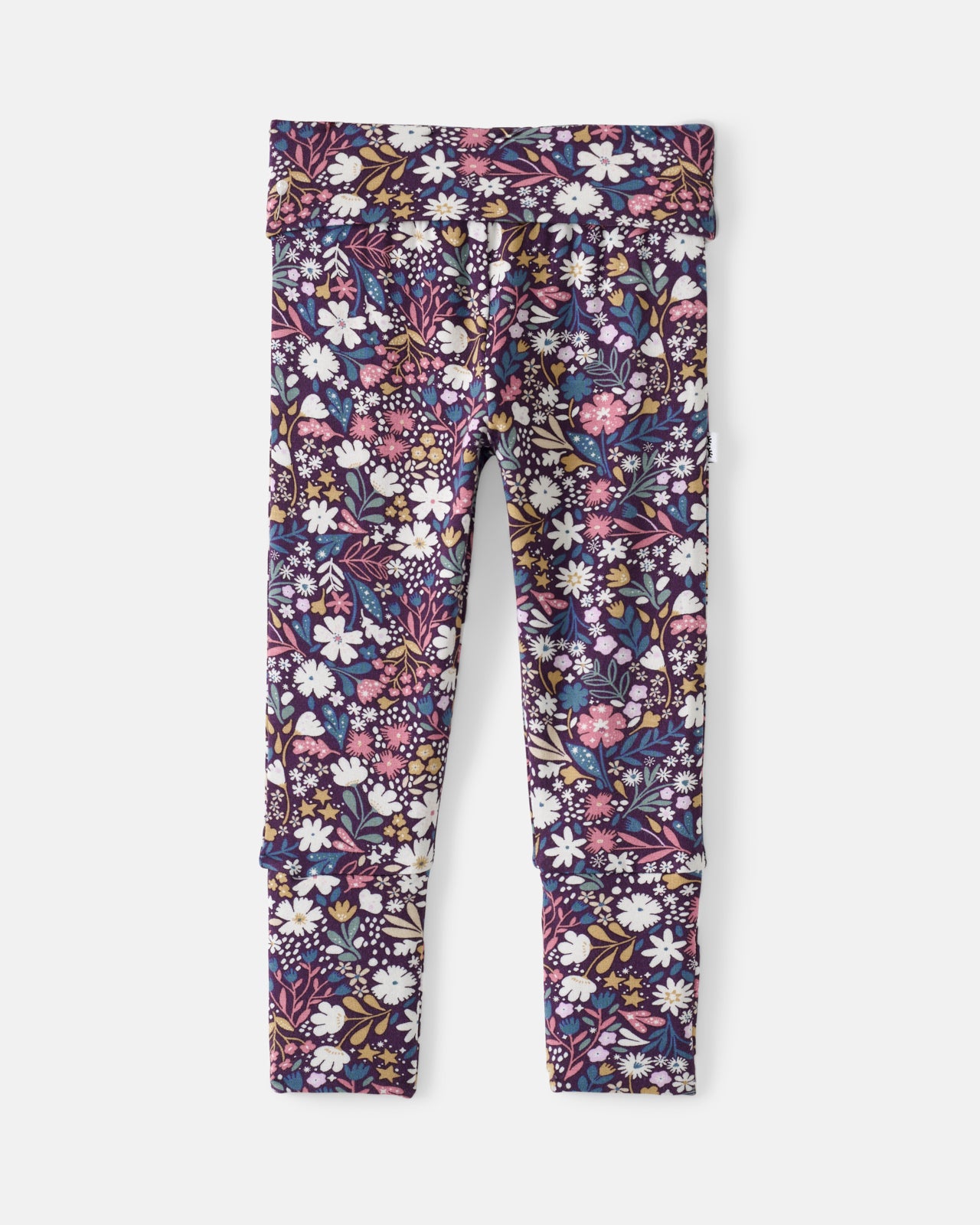 Flat lay of the Midnight Petals Fold Over Legging