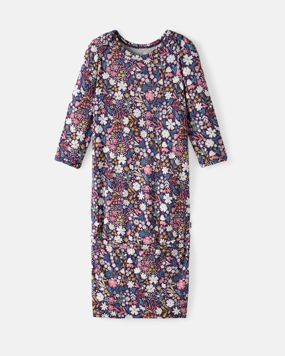 Flat lay of the Midnight Petals Infant Gown