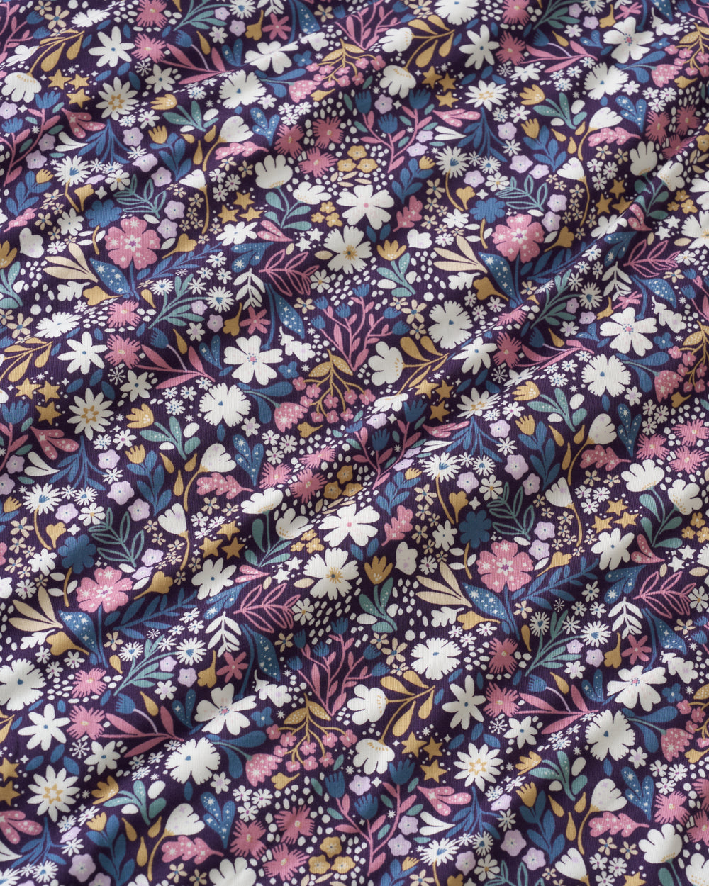 Close up of the Midnight Petals fabric