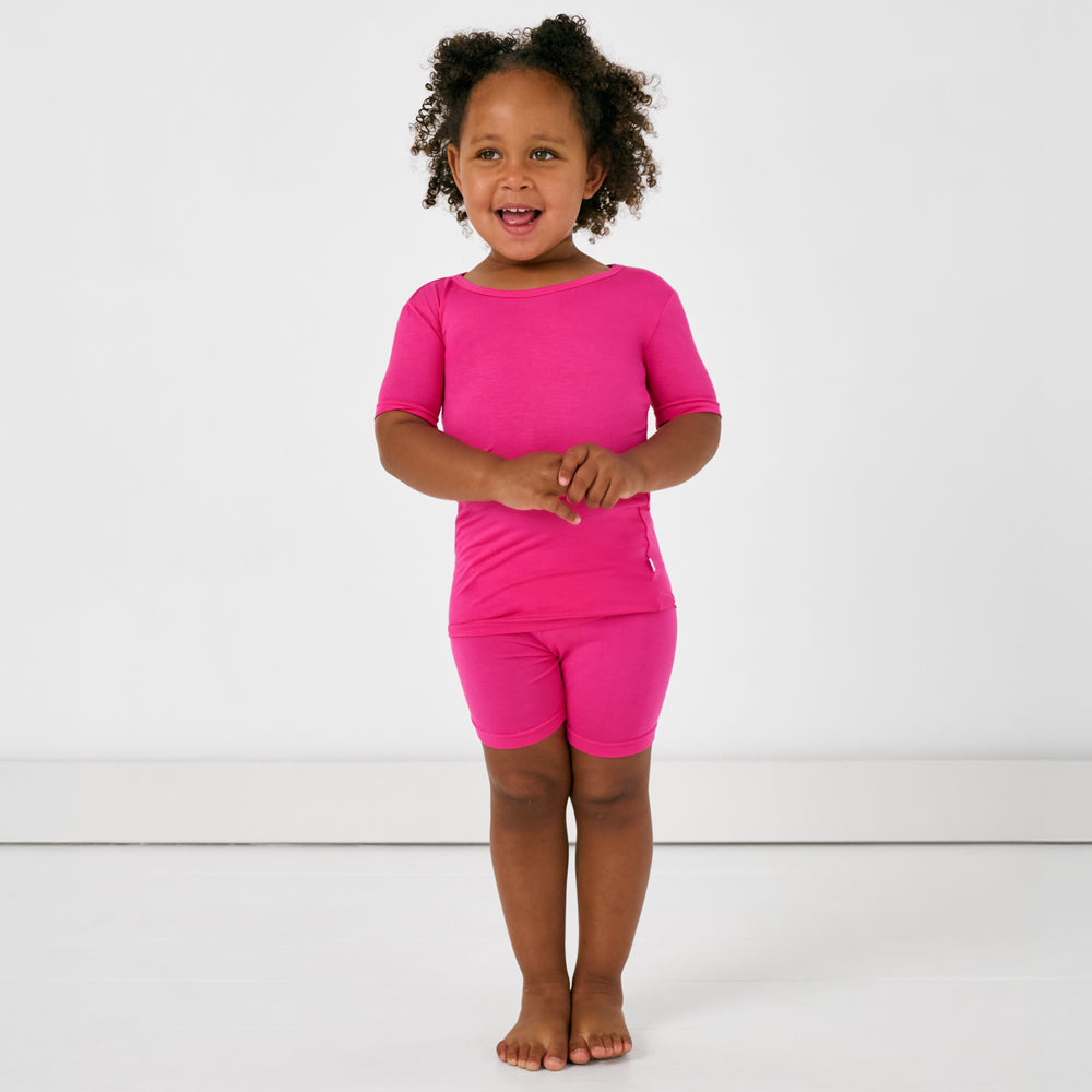 Mighty Magenta Two-Piece Short Sleeve & Shorts Pajama Set