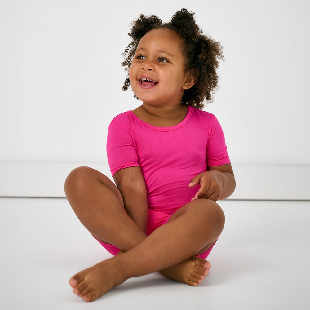 Mighty Magenta Two-Piece Short Sleeve & Shorts Pajama Set