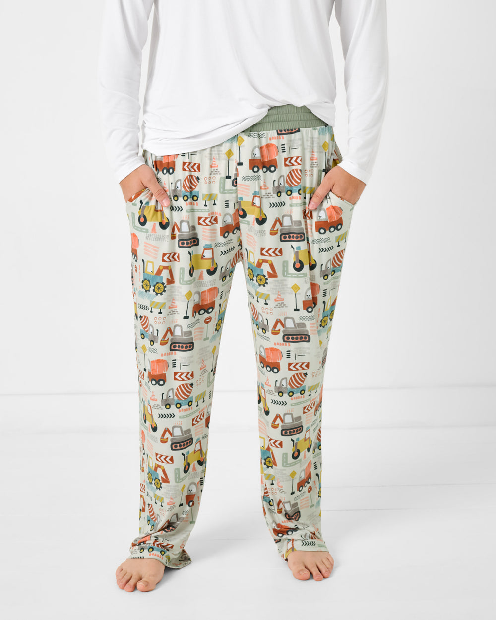 Standing man wearing the Mini Builders Men's Pajama Pants