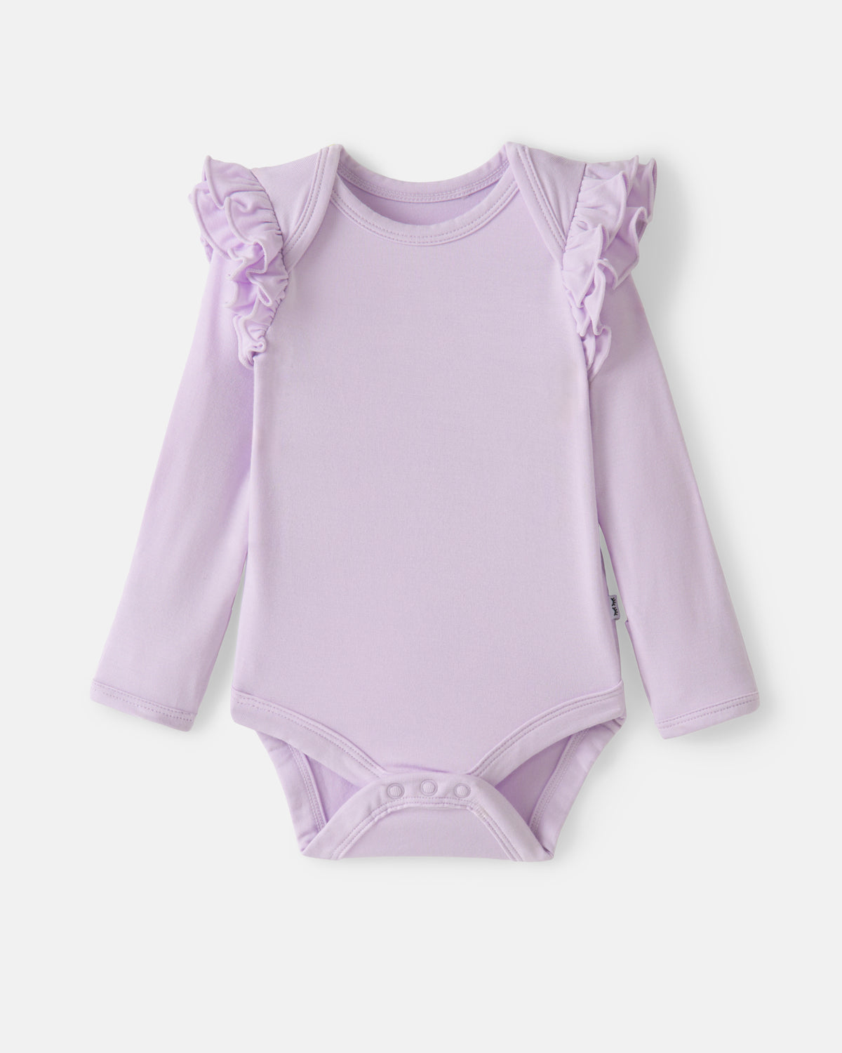 Flat lay of the Misty Lavender Flutter Bodysuit