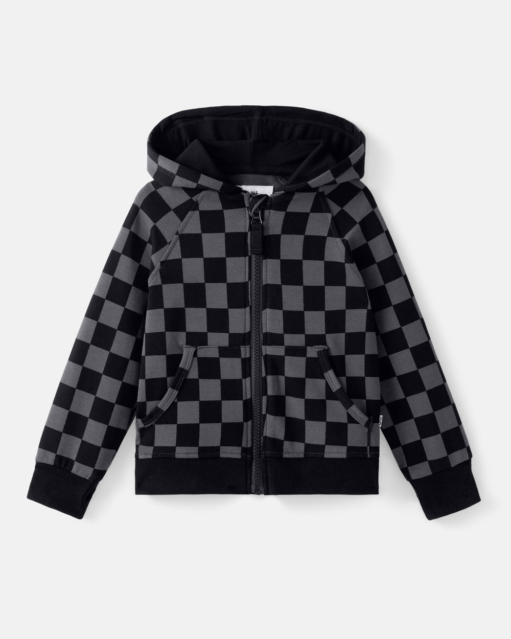 Flat lay of the Monochrome Checks Zip Hoodie