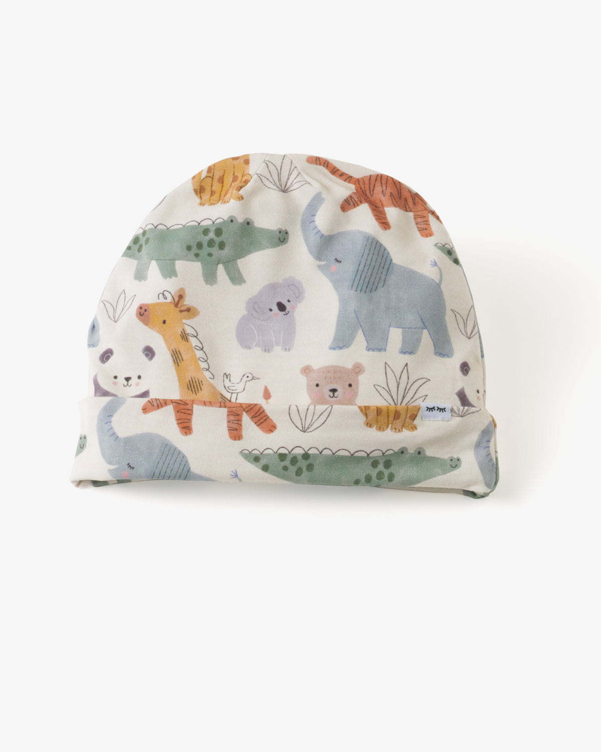 Flat lay of the Sweet Safari Infant Beanie