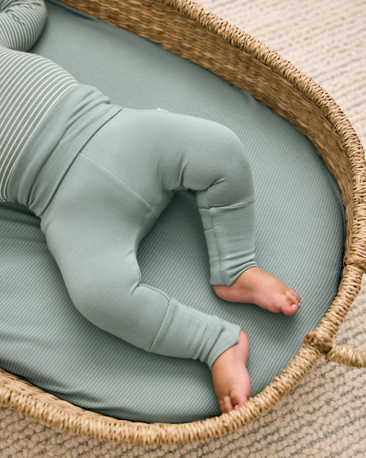 Baby wearing the Willow Fold-Over Legging