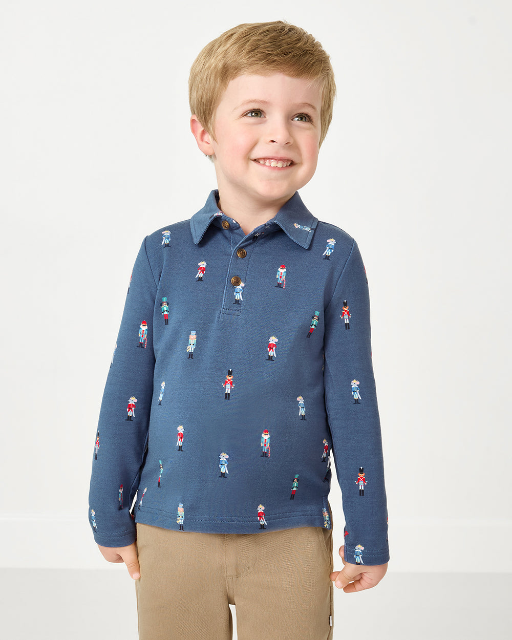 Alternate boy wearing the Nutcracker March Polo Shirt