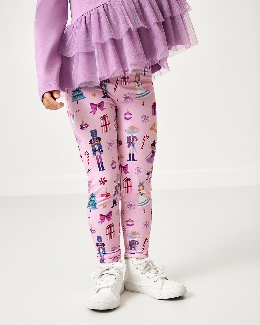 Girl wearing the Nutcracker Ballet Legging