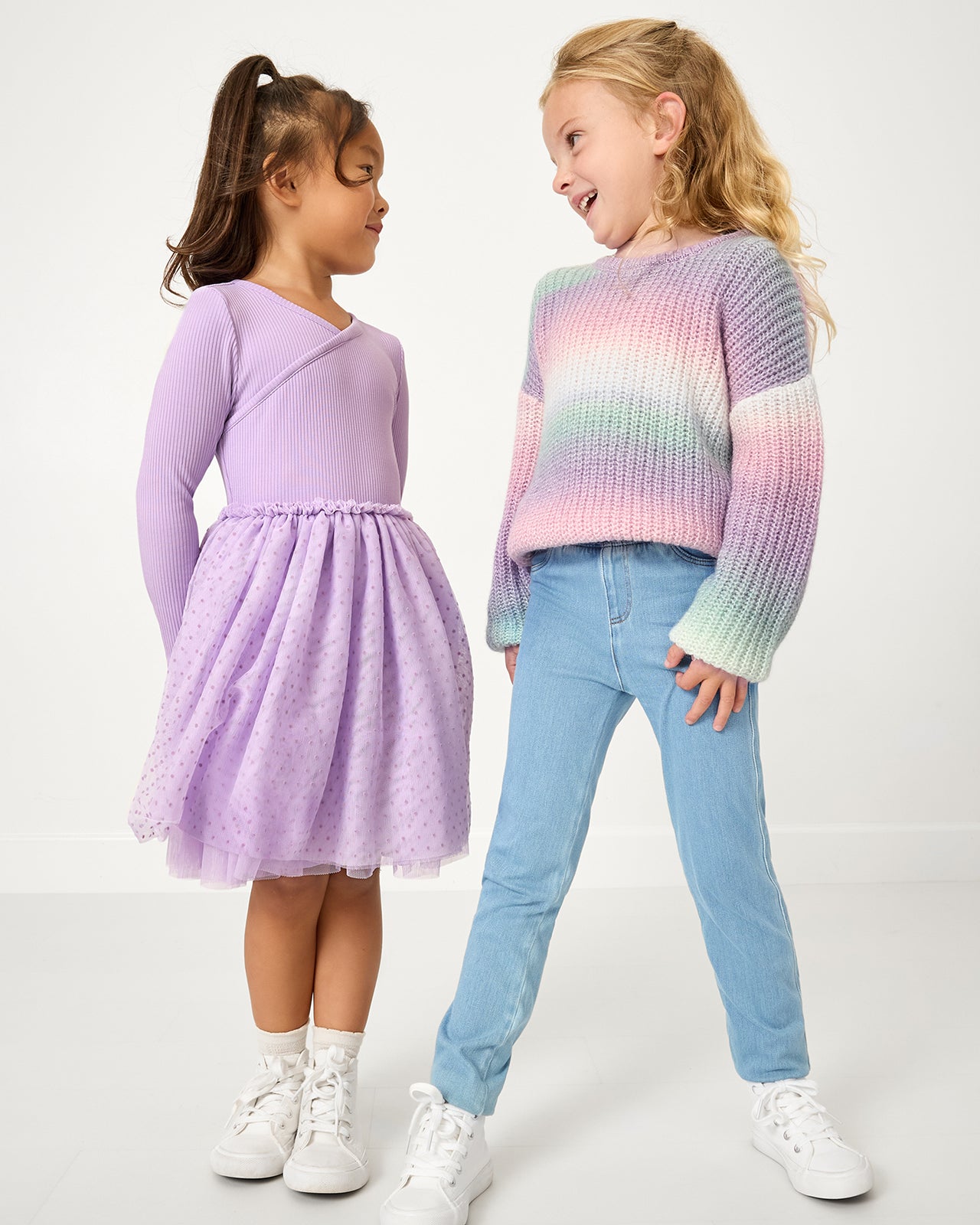 Alternate of two girls wearing styles from the Nutcracker Play collection