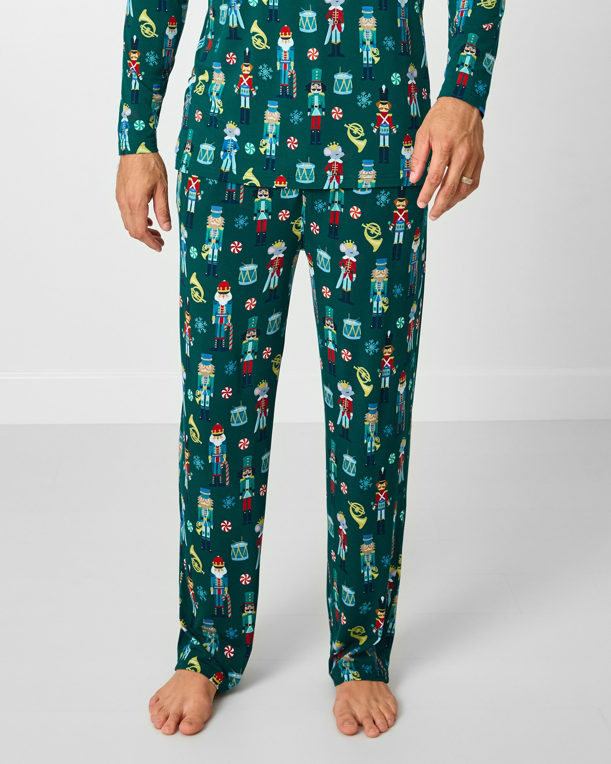 Man wearing the Nutcracker March Men's Pajama Pants