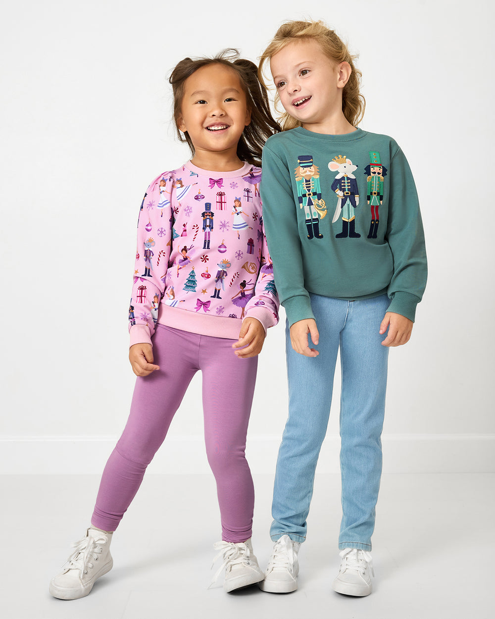 Nutcracker Ballet Puff Sleeve Crewneck