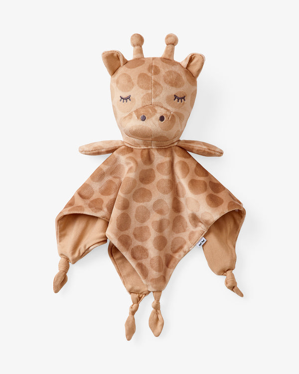 Flat lay of the Giraffe Sleepyhead Lovey