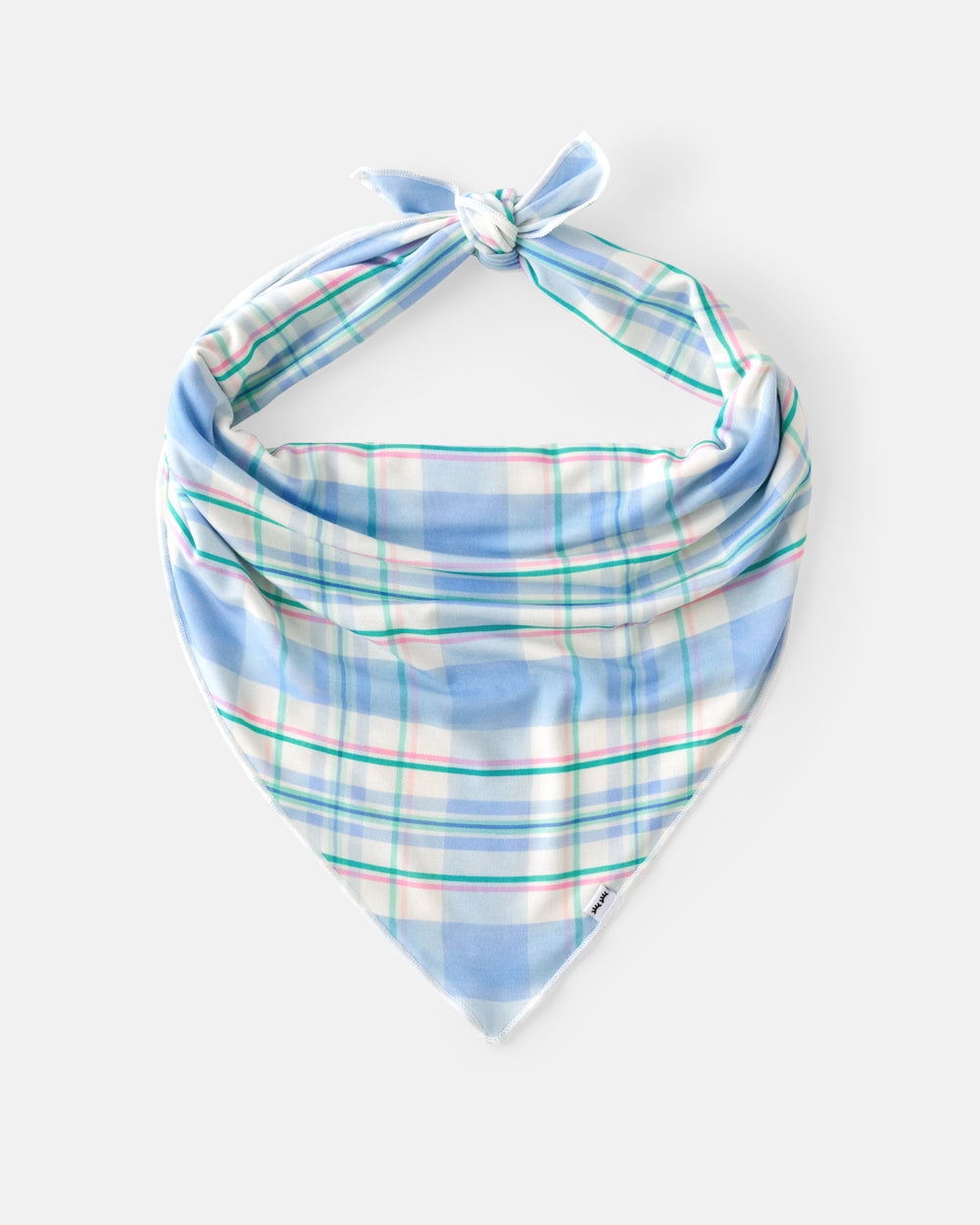 Flat lay of the Springtime Plaid Pet Bandana