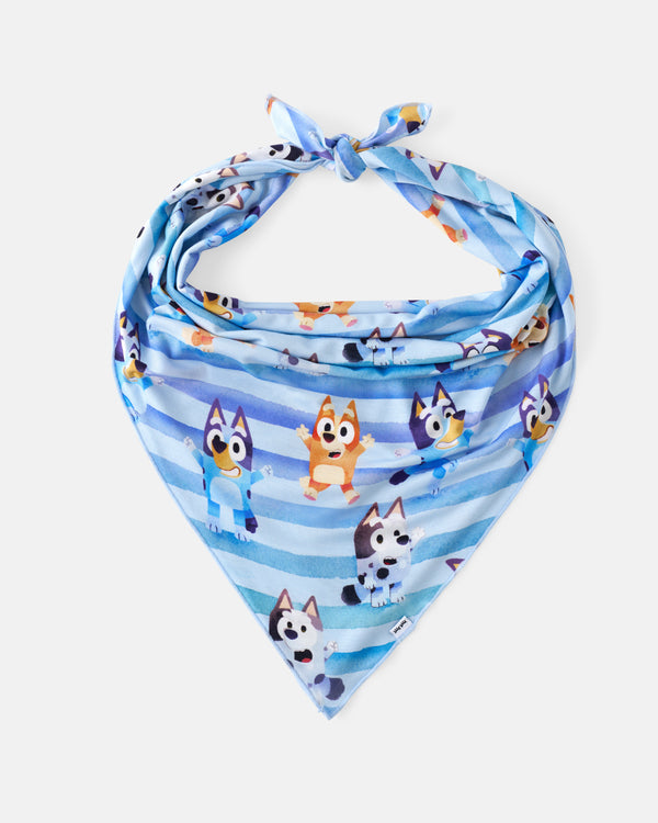 Flat lay of the Bluey Dance All Day Pet Bandana