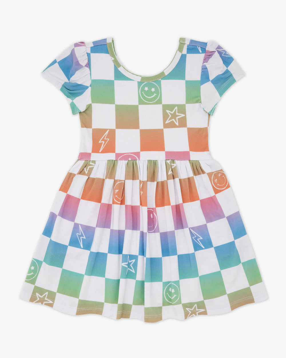 Flat lay of the Ombre Cheery Checks Skater Dress