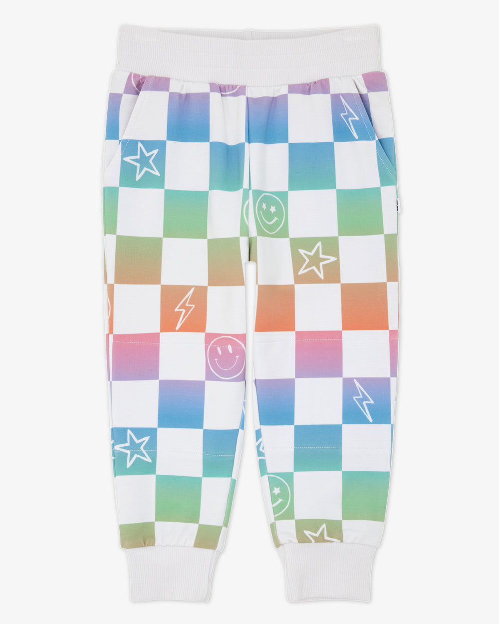 Flat lay of the Ombre Cheery Checks Jogger