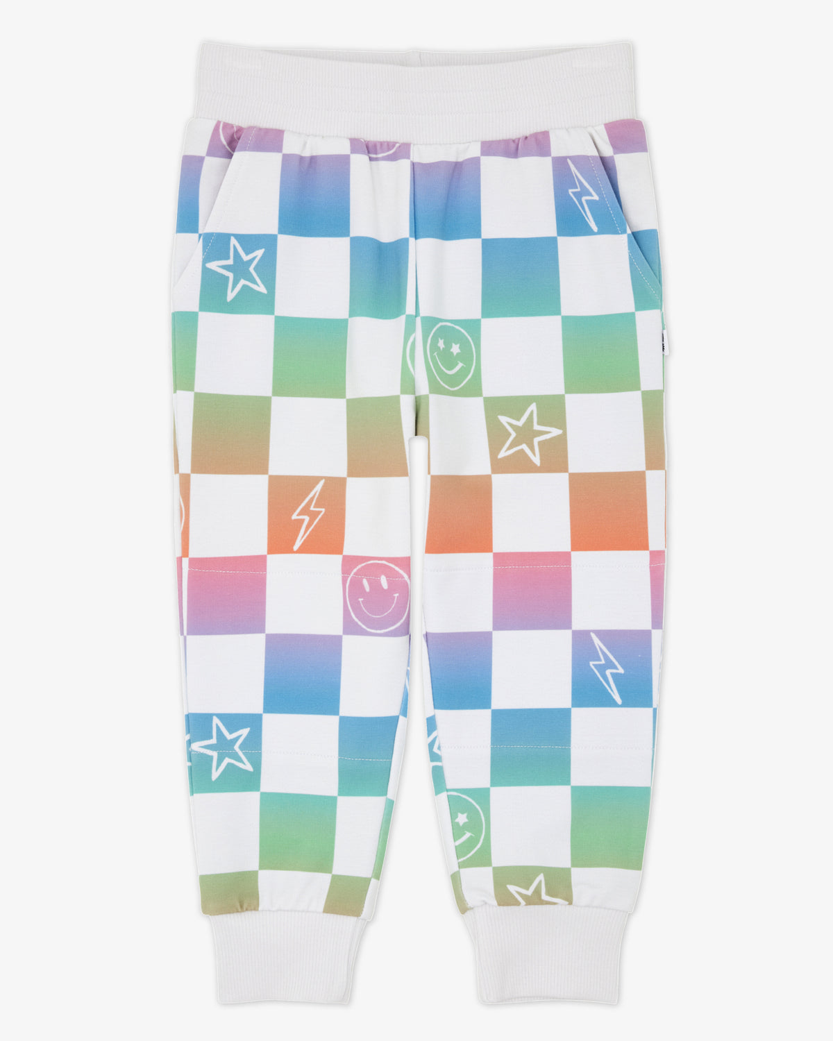Flat lay of the Ombre Cheery Checks Jogger
