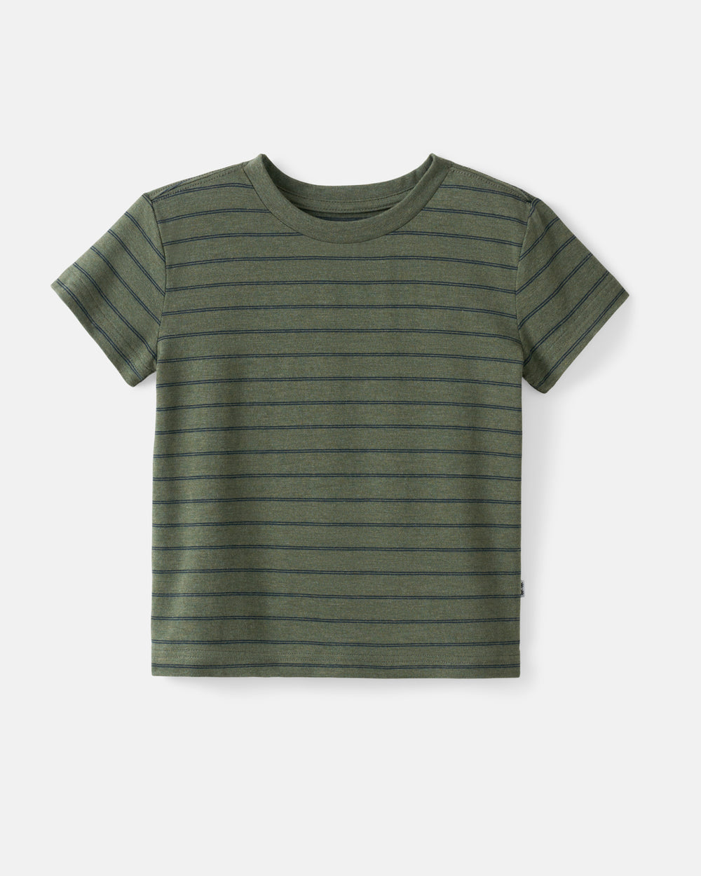 Flat lay of the Olive Stripes Short Sleeve Relaxed Tee