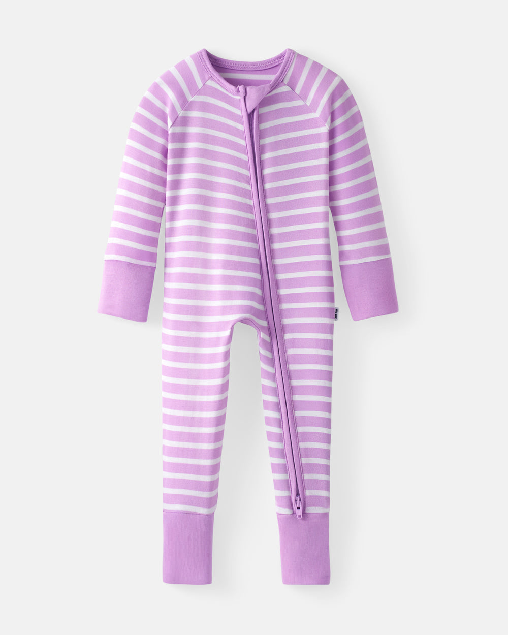 Flat lay of the Sweet Orchid Stripe Zippy