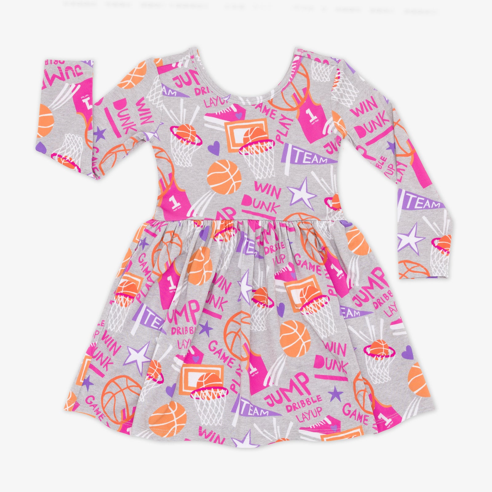 Flat lay of the Pink Slam Dunk Skater Dress