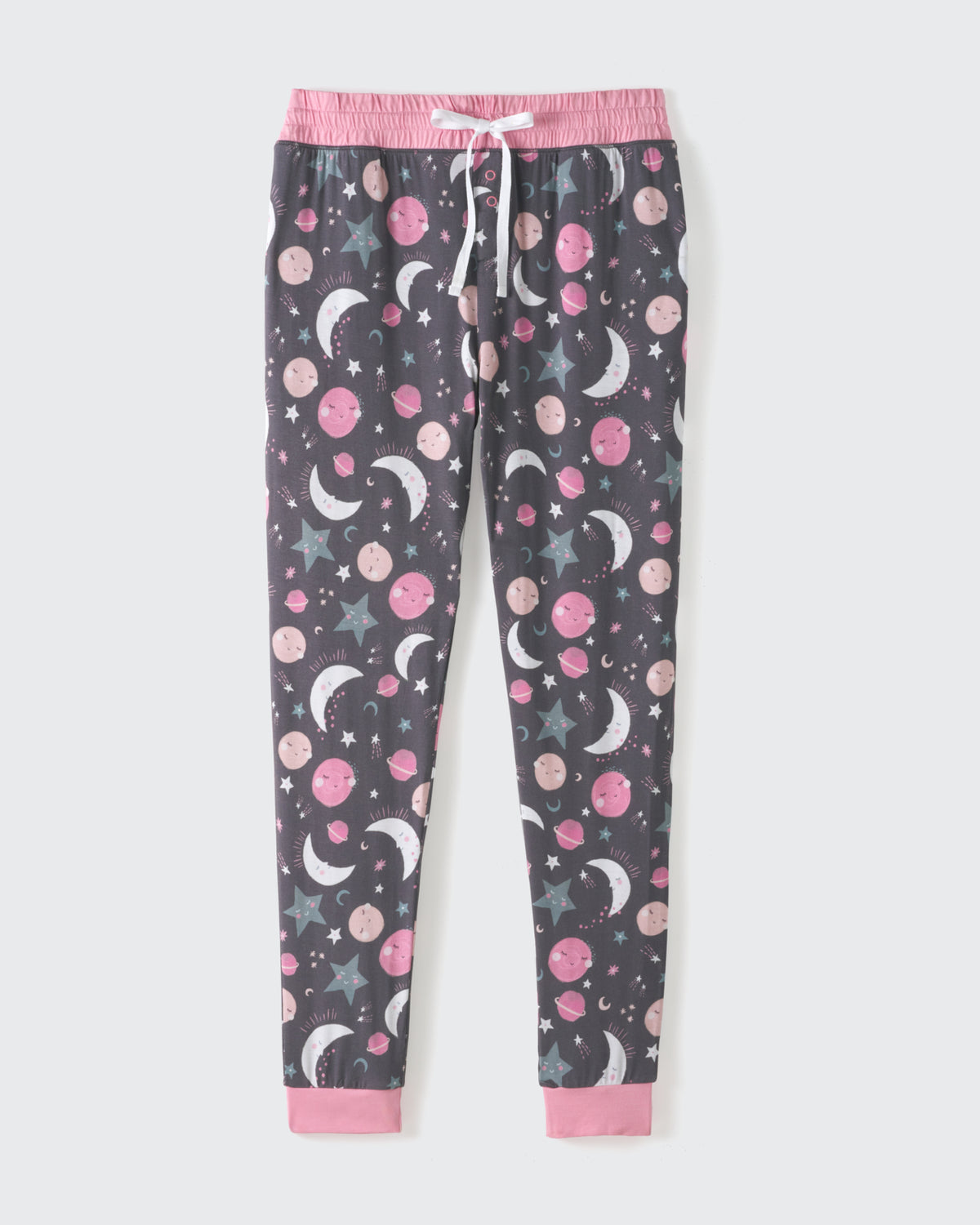 Flat lay of the Pink To the Moon & Back Women's Pajama Pants