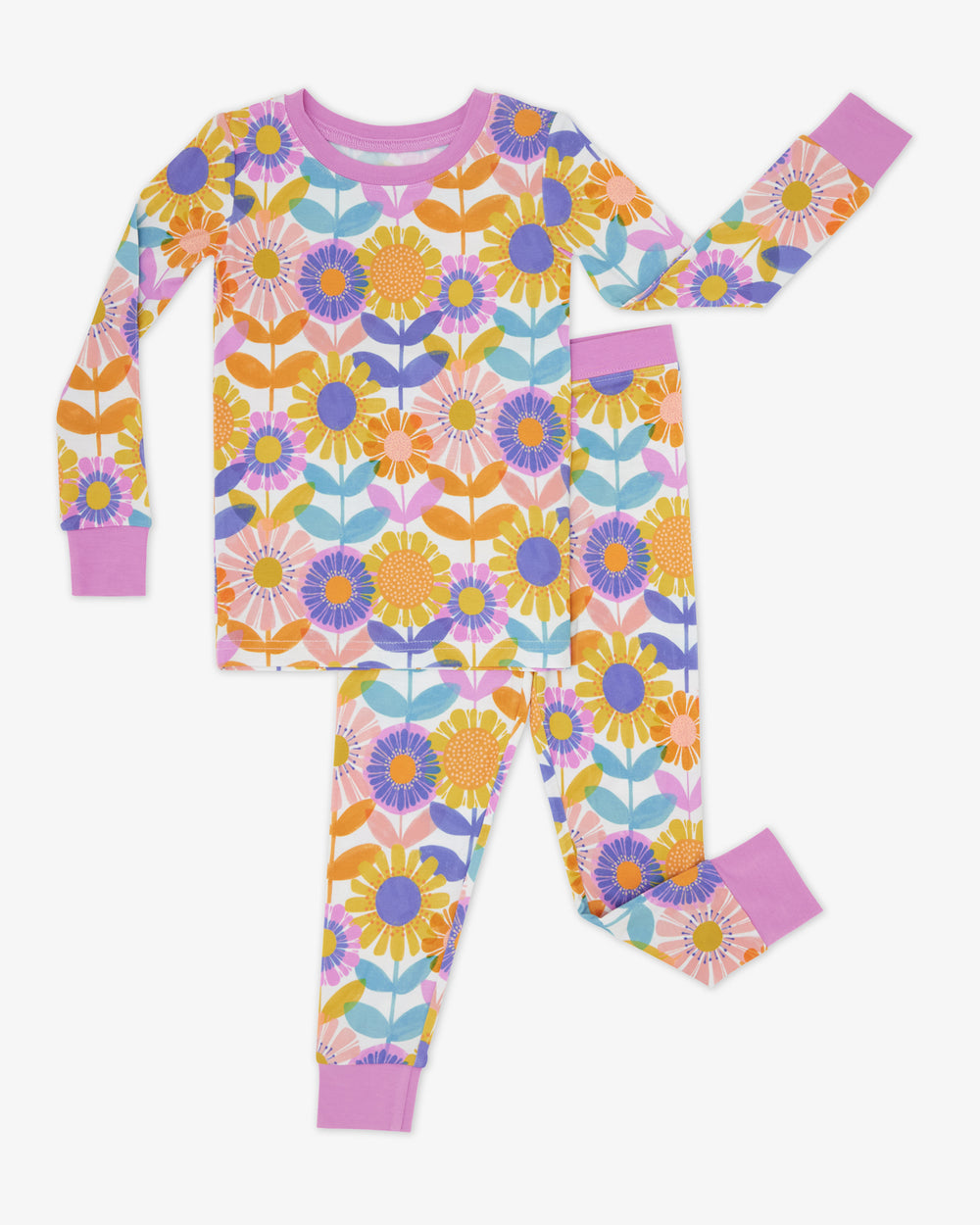 Flat lay of the Petal Power Two-Piece Pajama Set