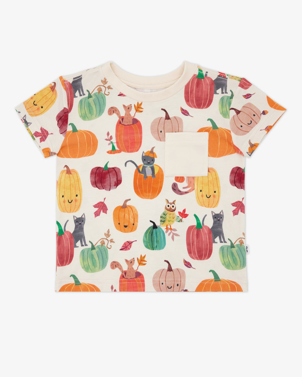 Flat lay of the Pumpkin Pals Relaxed Pocket Tee