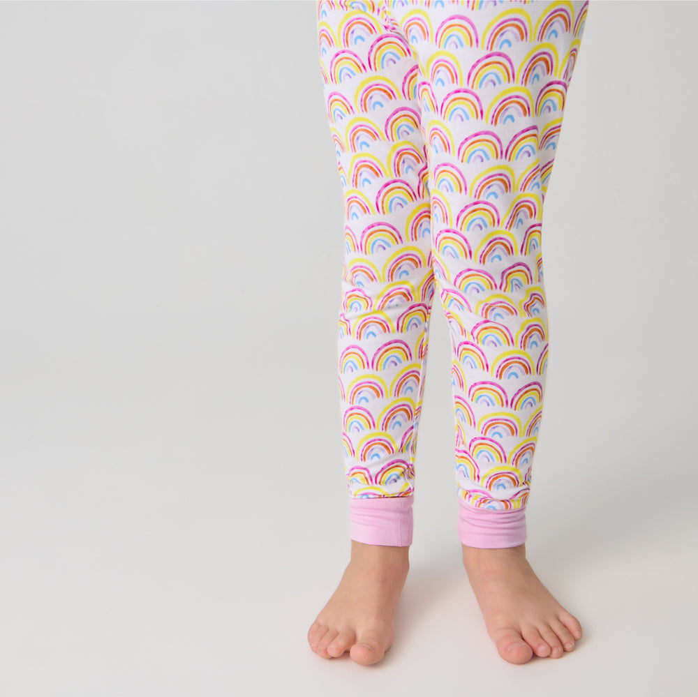 Close up of the Pastel Rainbows Pajama Pants