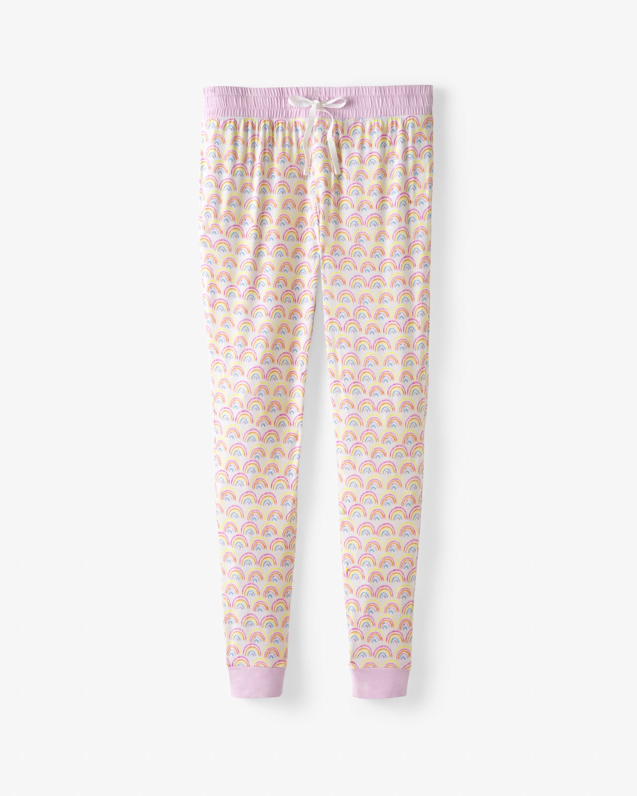 Flat lay of the Womens Pastel Rainbows Pajama Pants