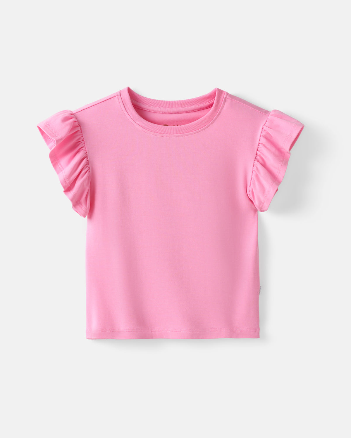 Flat lay of the Peppy Pink Ruffle Tee