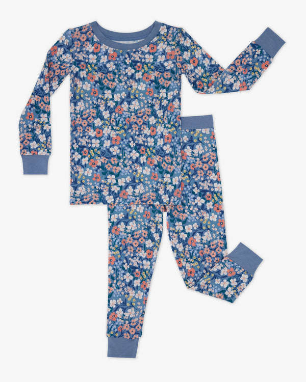 Flat lay of the Petite Petals Two-Piece Pajama Set