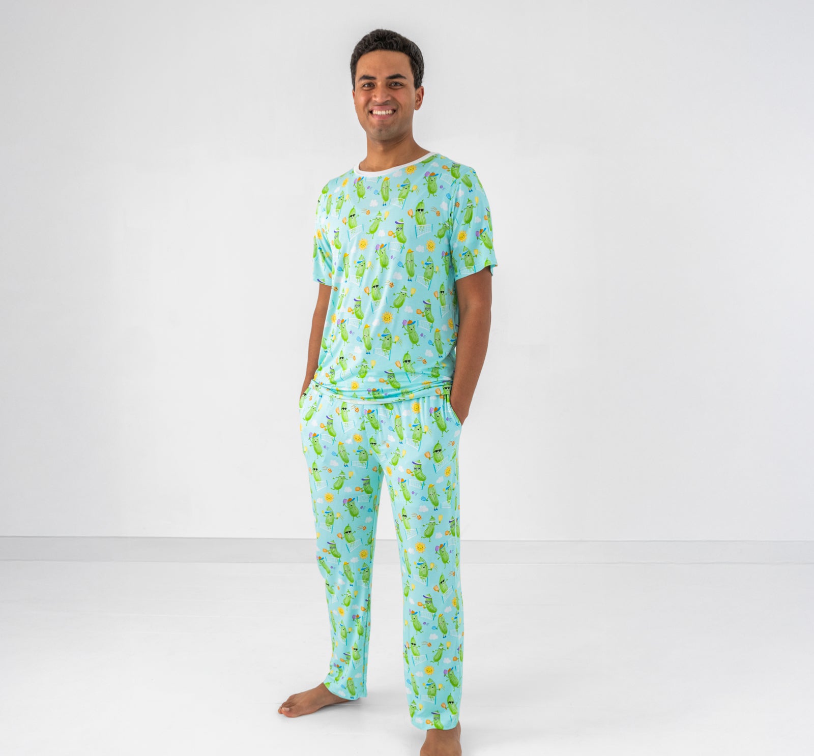 Pickle Power Men's Short Sleeve Pajama Top - Little Sleepies