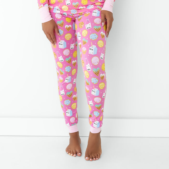 Front view of the Pink Cookies & Milk Women's Pajama Pants
