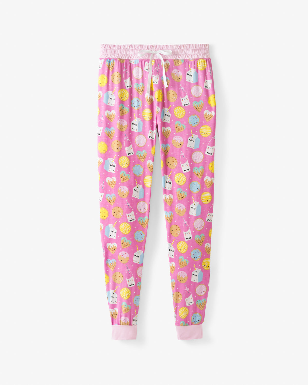 Flat lay of the Pink Cookies & Milk Women's Pajama Pants