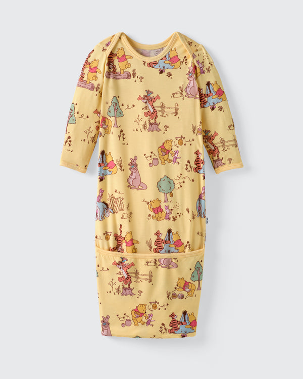 Flat lay of the Disney Playtime With Pooh Infant Gown