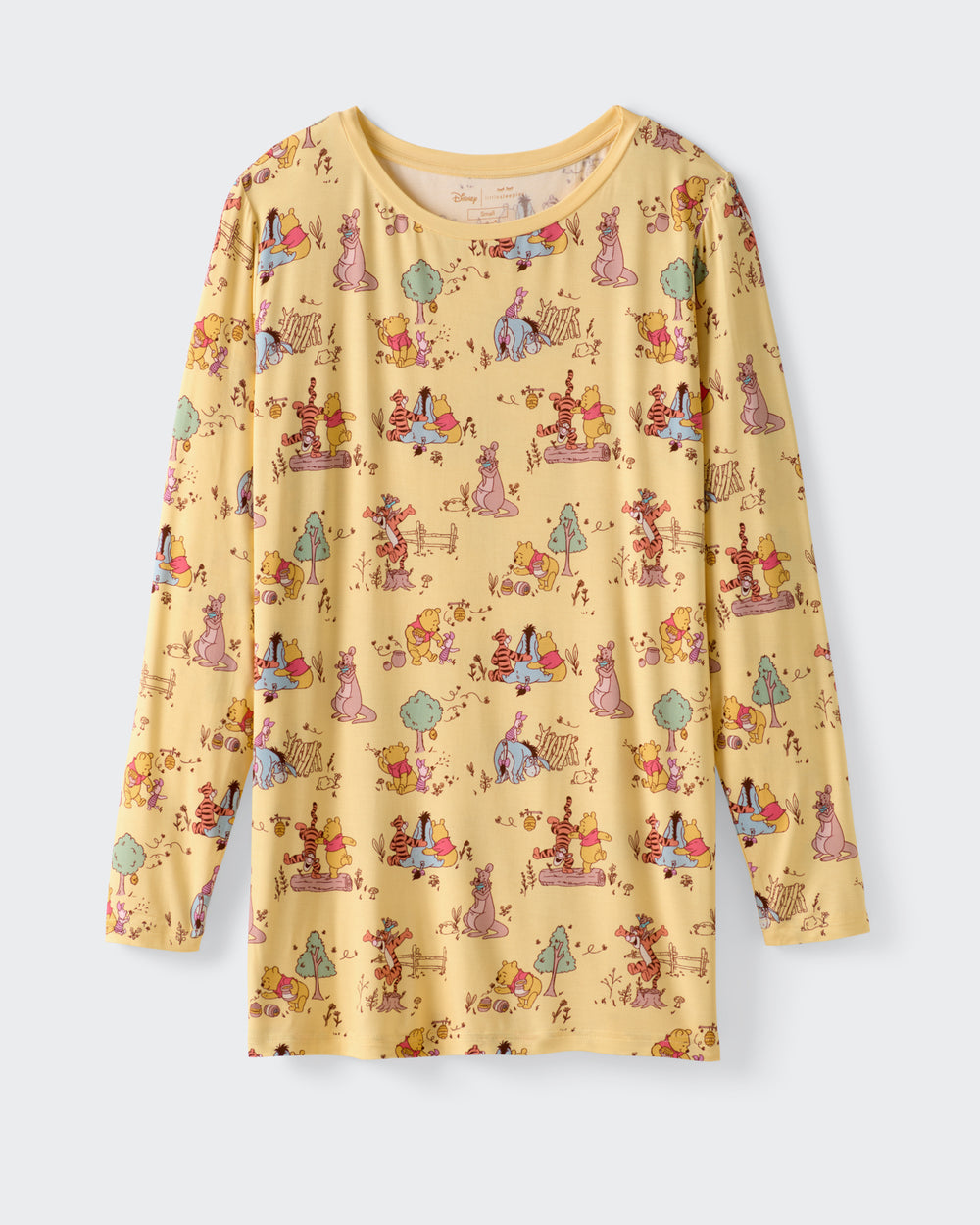 Flat lay of the Disney Playtime With Pooh Men's Long Sleeve Pajama Top