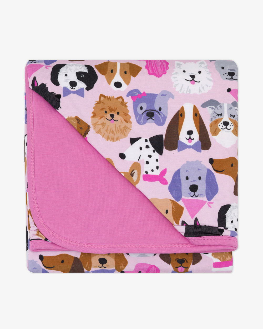 Flat lay of the Pink Puppy Parade Large Cloud Blanket®