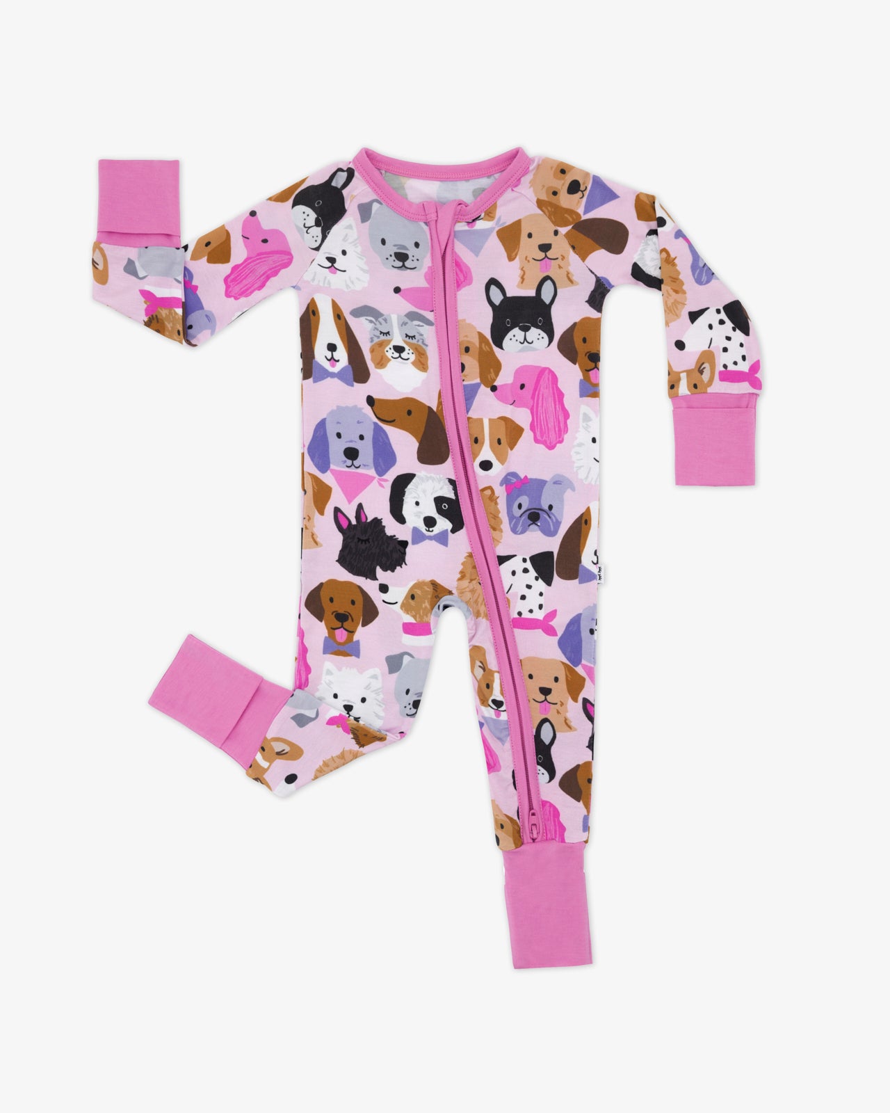 Flat lay of the Pink Puppy Parade Zippy