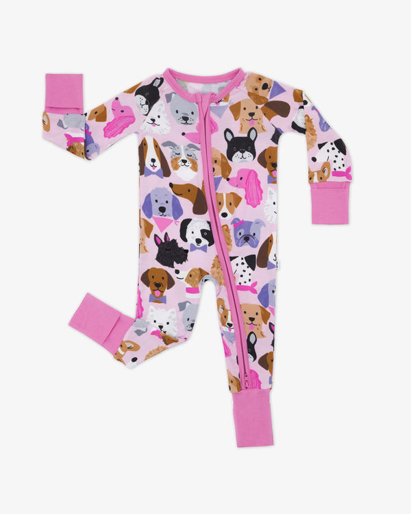 Flat lay of the Pink Puppy Parade Zippy