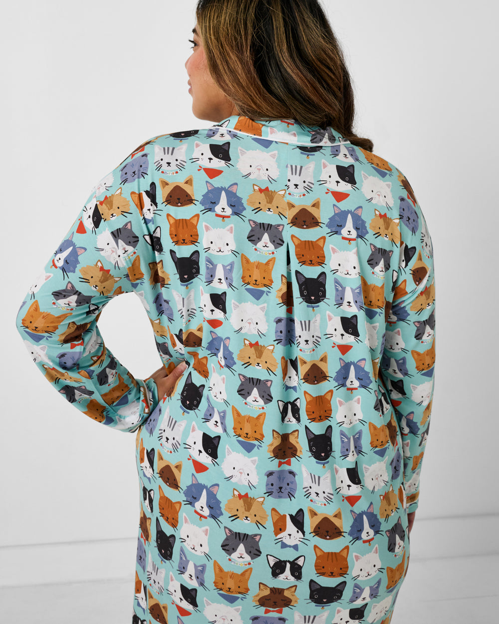 Back view of woman wearing the Purrfect Pals Women's Sleep Shirt