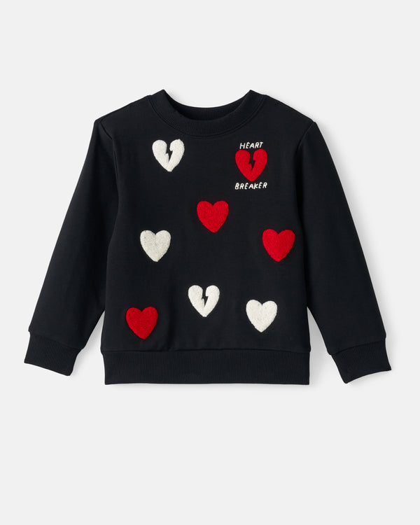 Flat lay of the Rebel Hearts Crewneck Sweatshirt