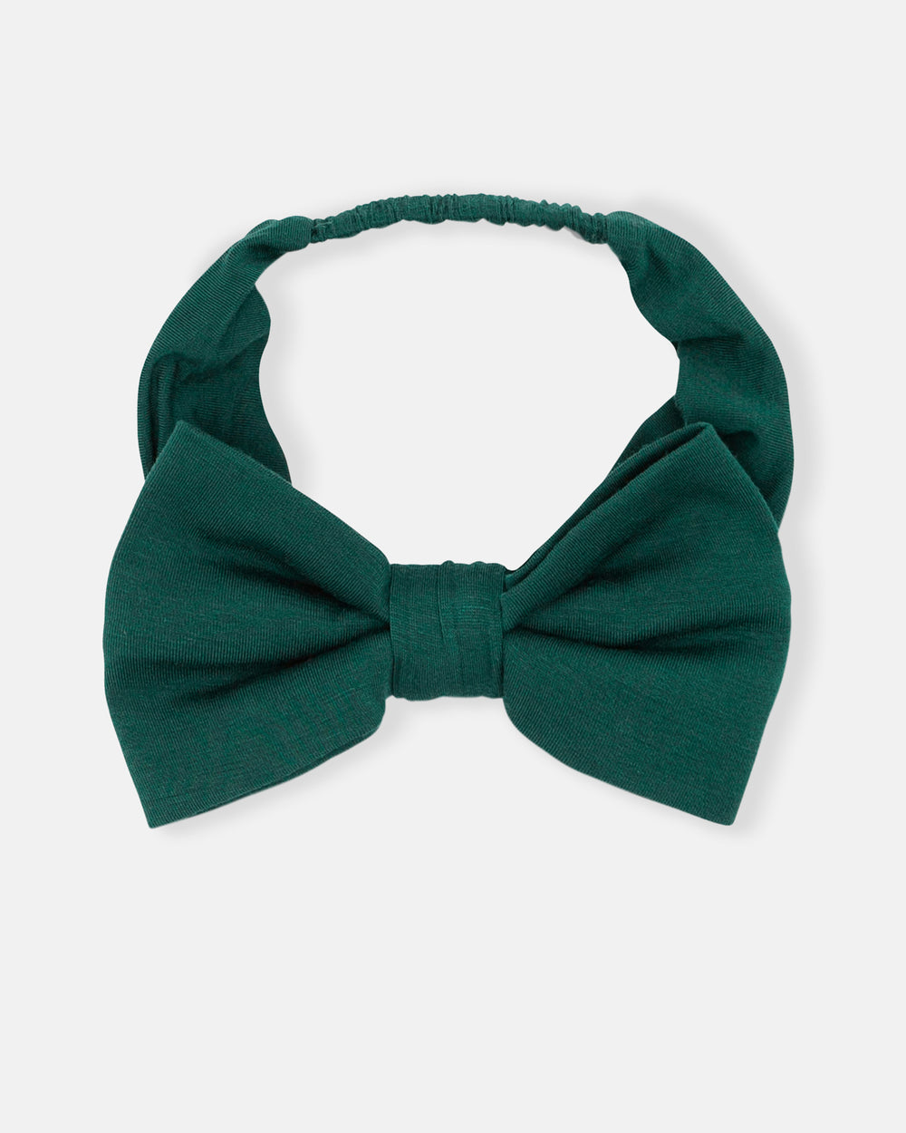 Flat lay of the big kid Emerald Luxe Bow Headband