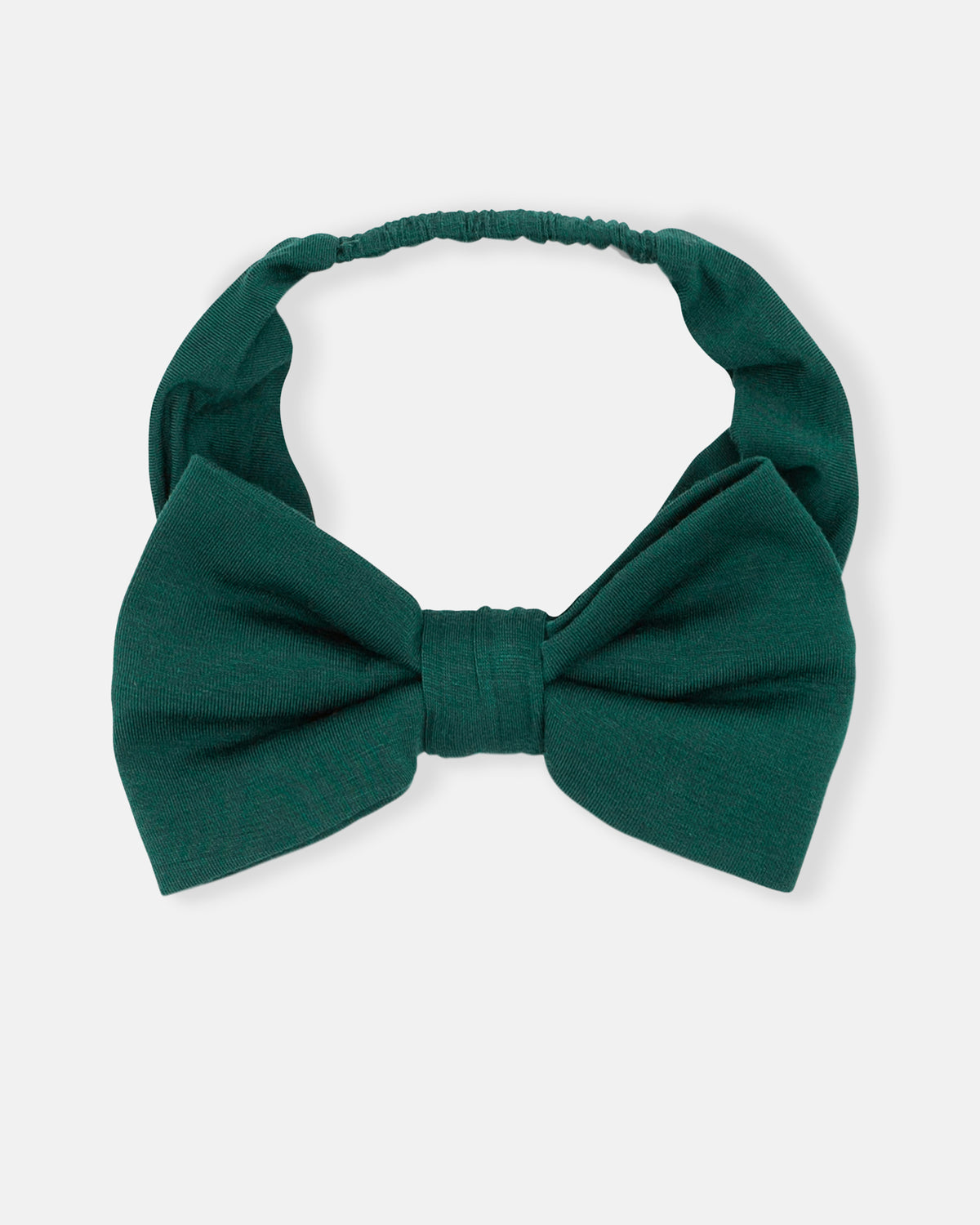 Flat lay of the big kid Emerald Luxe Bow Headband