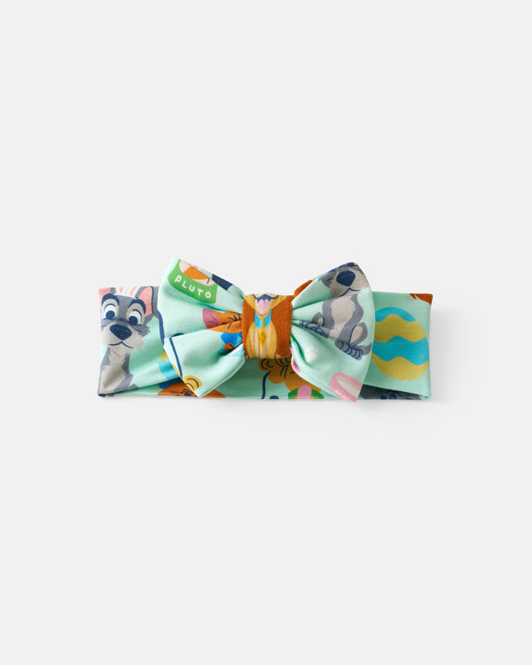 Flat lay of the Disney Peekaboo Pets Luxe Bow Headband