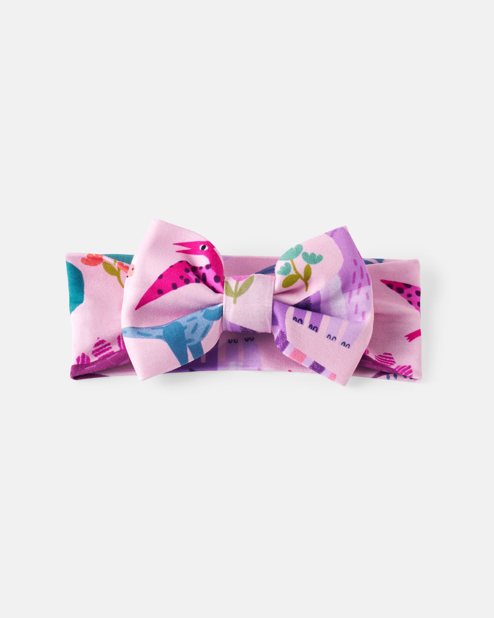 Flat lay of the Pink Roar & Explore Luxe Bow Headband