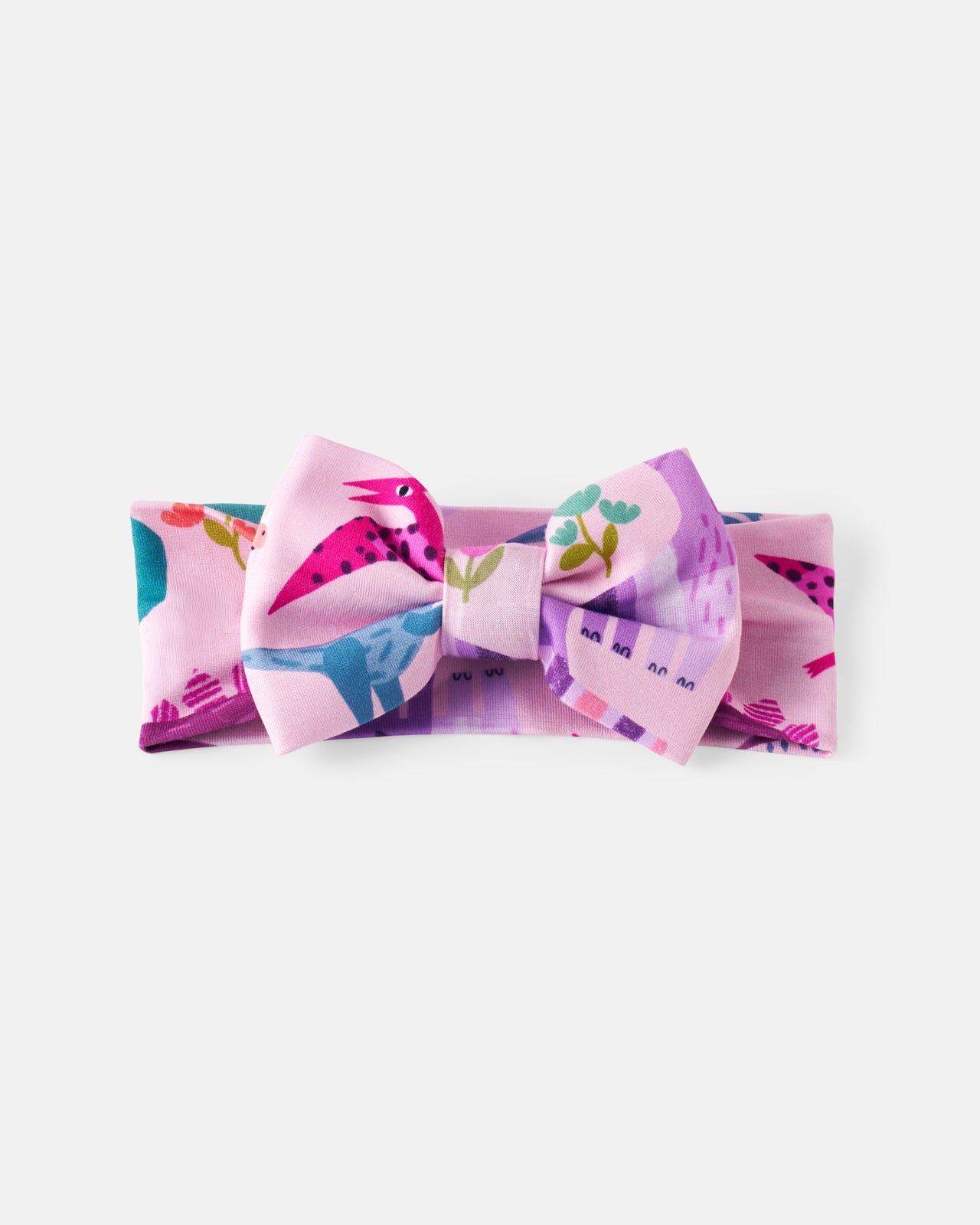 Flat lay of the Pink Roar & Explore Luxe Bow Headband