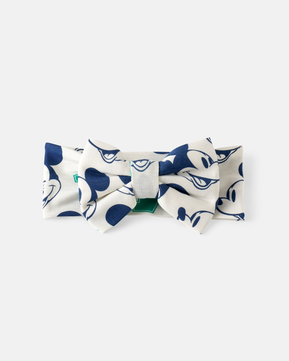 Flat lay of the Disney Varsity Mickey Mouse Luxe Bow Headband